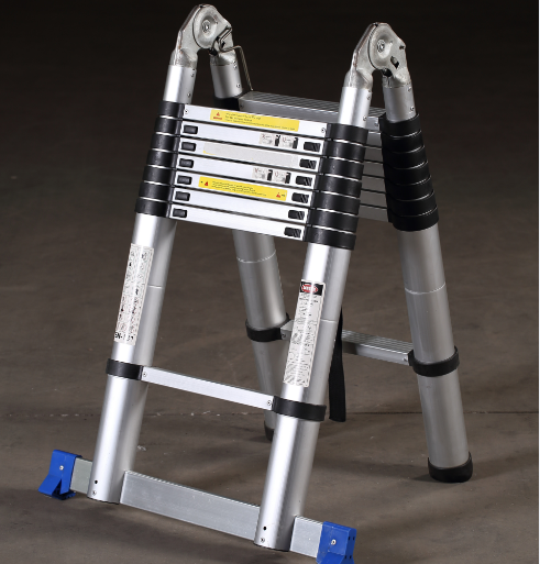 Aluminum telescopic double side A Type ladder